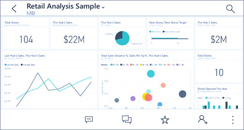 داشبوردها را در برنامه‌های تلفن همراه Power BI مشاهده کنید