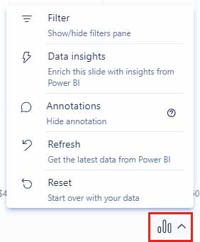 داده‌ های live نرم افزار Power BI در پاورپوینت
