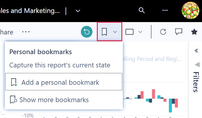 Bookmark in the Power BI service