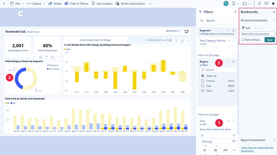 Bookmark in the Power BI service