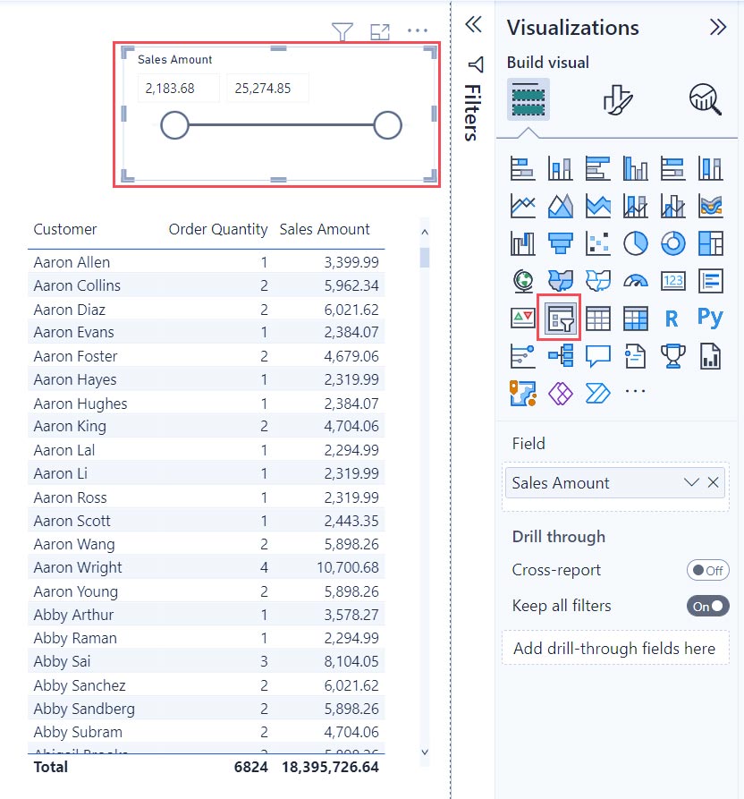ایجاد یک اسلایسر Numeric یا Date range در Power BI