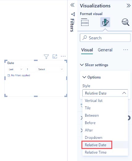 ایجاد یک اسلایسر و فیلترکننده نسبی تاریخ در پاور بی آی