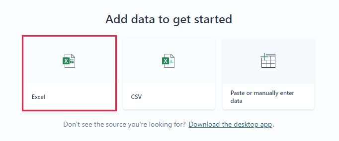 Create report from Excel in Power BI service