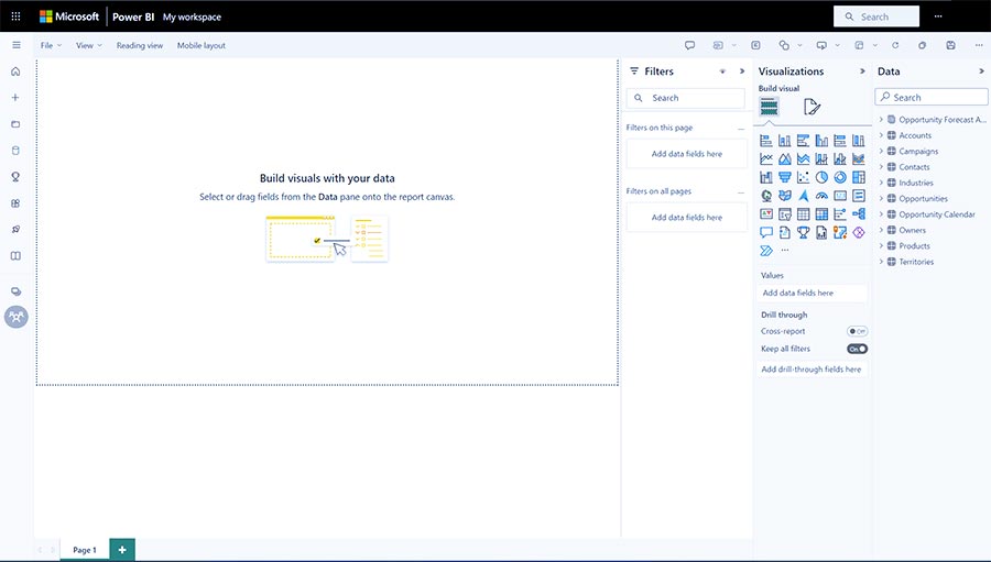 Create report from Excel in Power BI service