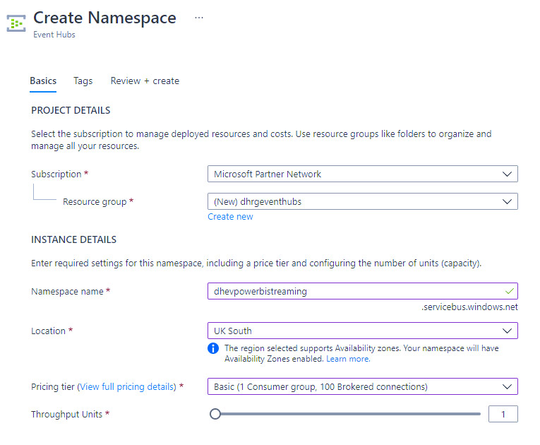 Power BI Streaming Dataflow