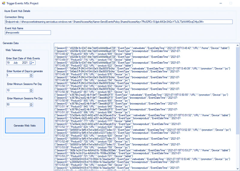 Power BI Streaming Dataflow