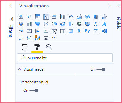Power BI Personalize Visuals