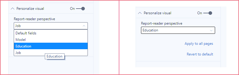 Power BI Personalize Visuals