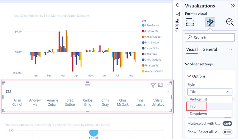اسلایسر در Power BI