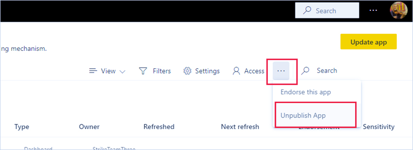 برنامه‌های قالب در Power BI
