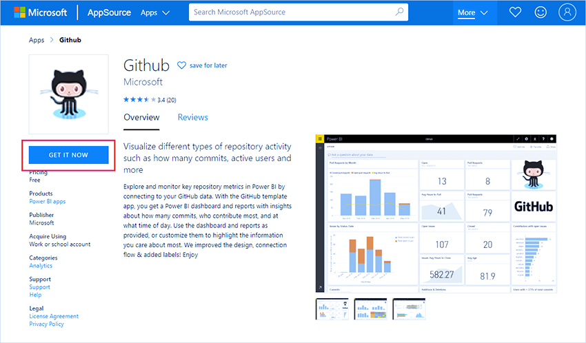 برنامه‌های قالب در Power BI
