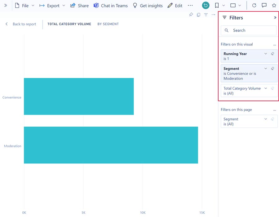 visuals cross-filter in Power BI report