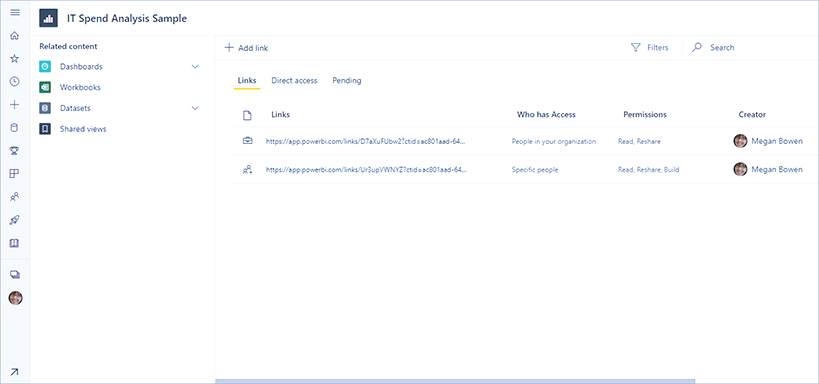 اشتراک‌ گذاری گزارش‌ها و داشبوردهای Power BI با همکاران