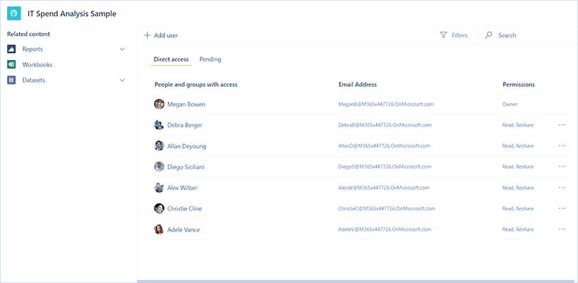 اشتراک‌ گذاری گزارش‌ها و داشبوردهای Power BI با همکاران
