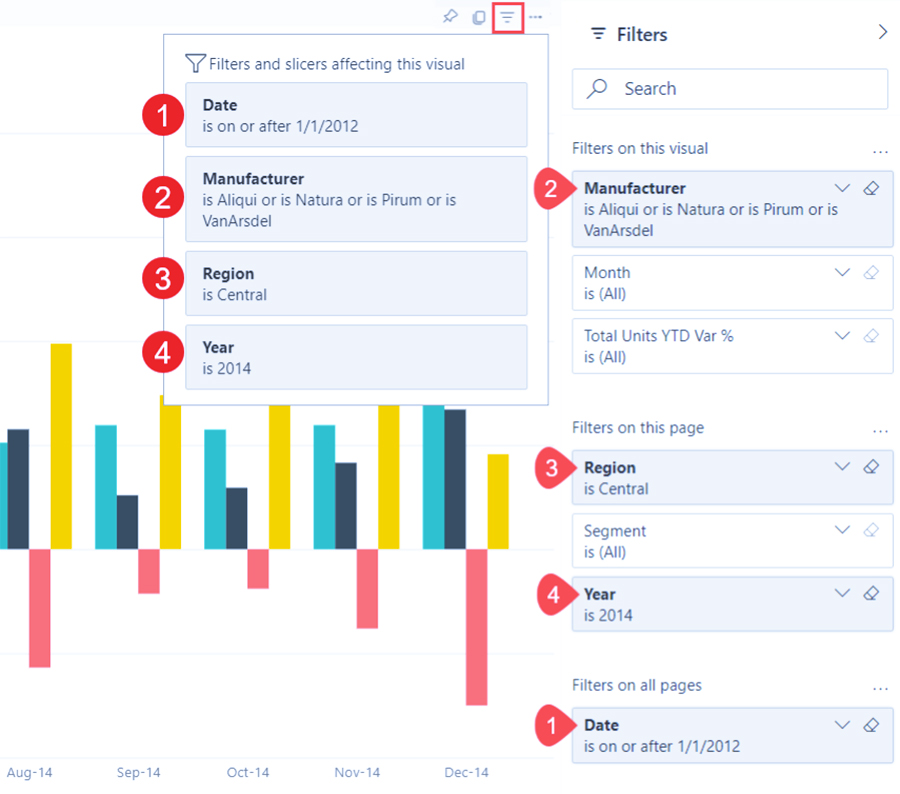 فیلتر کردن داده‌ها در Power BI