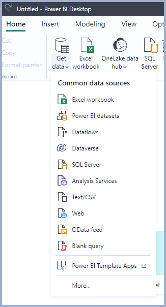 منابع داده در Power BI Desktop