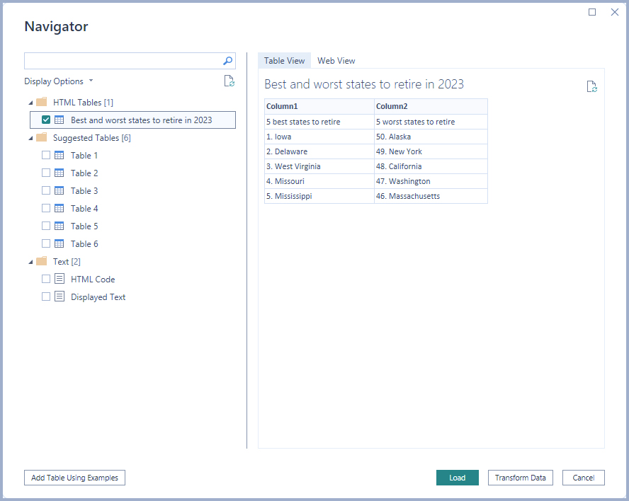 منابع داده در Power BI Desktop