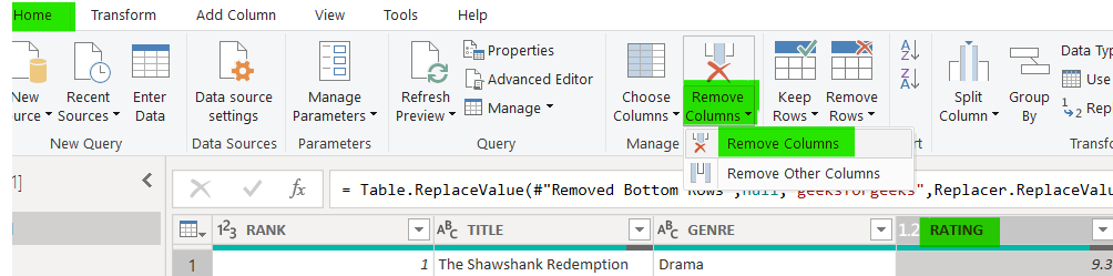 Power Query Editor in Power BI