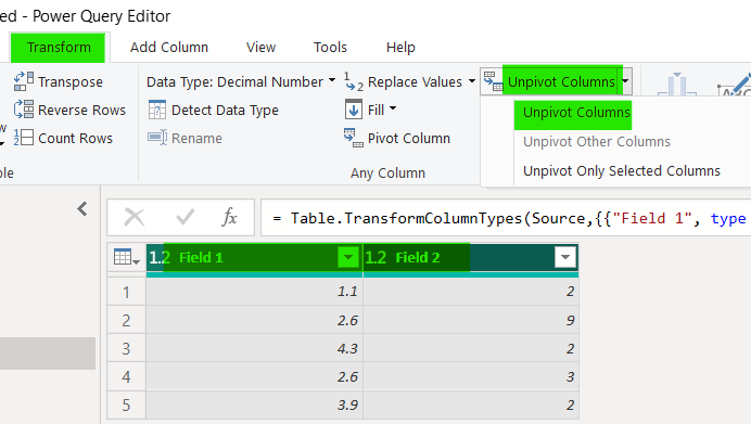 Power Query Editor in Power BI