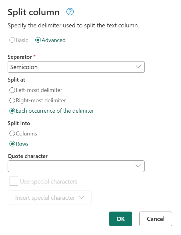 تقسیم ستون‌ها با استفاده از Delimiter در Power Query
