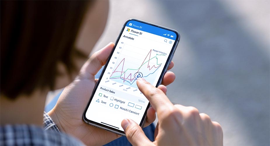 حاشیه‌ نویسی در موبایل Power BI